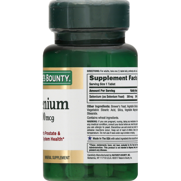 Nature's Bounty Selenium, 200 mcg, Tablets