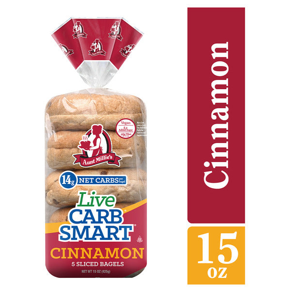 Aunt Millie's Live Carb Smart Cinnamon Bagels