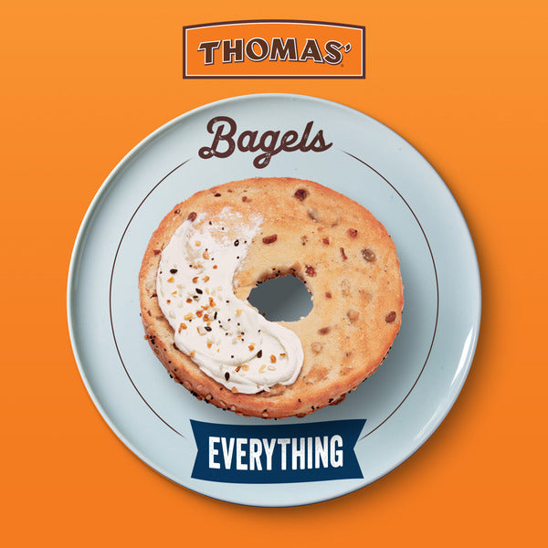 Thomas’ 6 ct, Everything, Bagels, 9g Protein, Kosher, Bagels, 18 oz