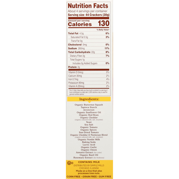 Simple Mills  Pop Mmms Pizza Baked Snack Crackers