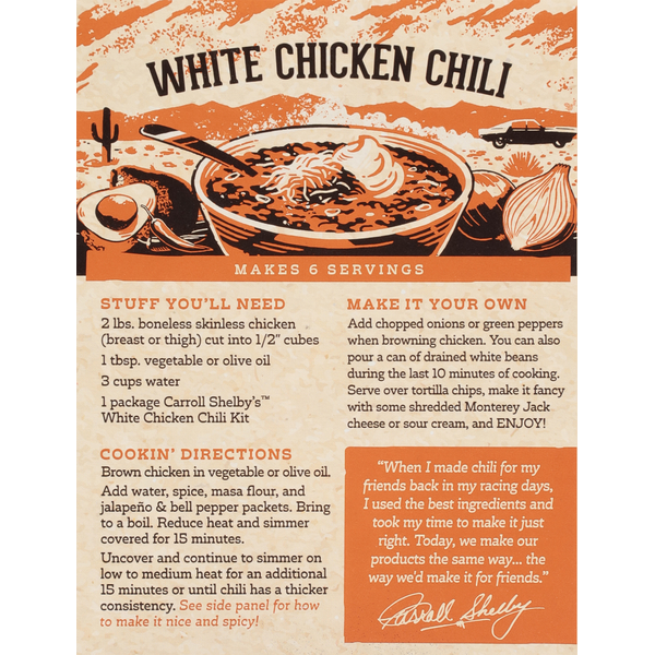 Carroll Shelby's Gluten Free White Chicken Chili