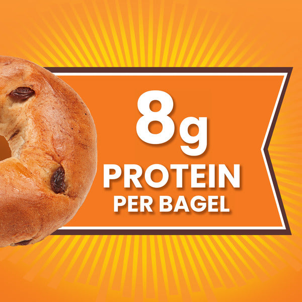 Thomas’ 6 ct, Cinnamon Raisin, Bagels, 8g Protein, Kosher, Bagels, 18 oz
