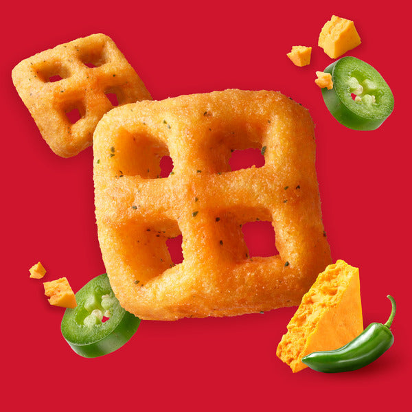 Cheez-It Crunch Zesty Jalapeno Cheddar Cheesy Baked Snacks, Lunch Snacks, 6.5 oz