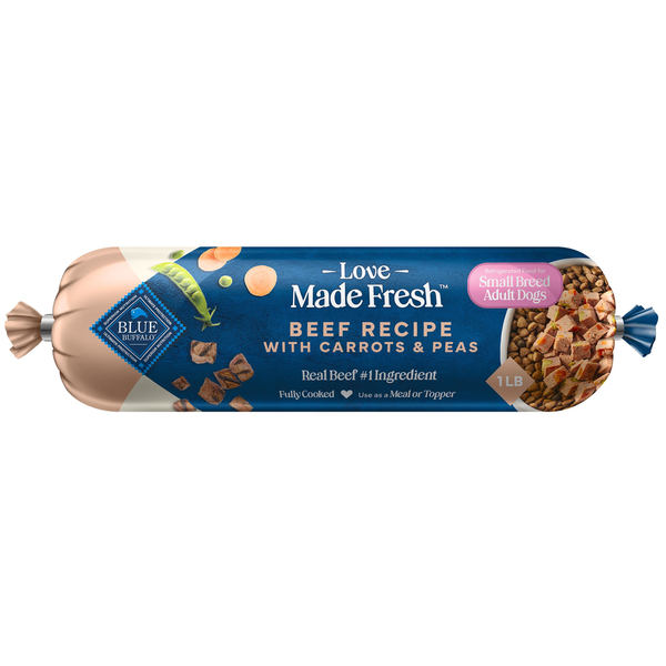 Blue Buffalo Love Made Fresh Dog Food, Small Breed Adult, Refrigerated, Beef