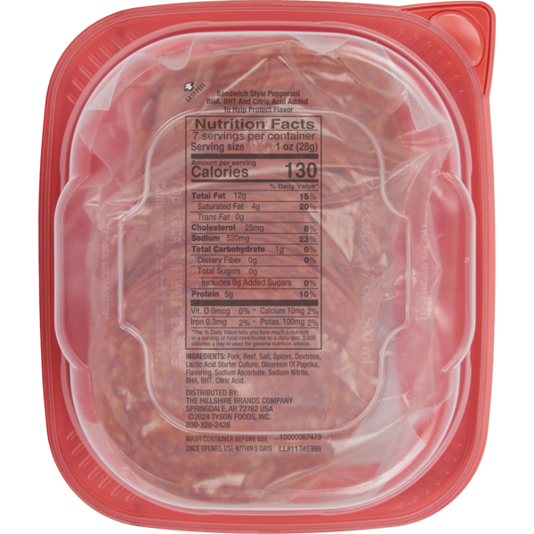 Hillshire Farm Sandwich Style Pepperoni, 7 oz