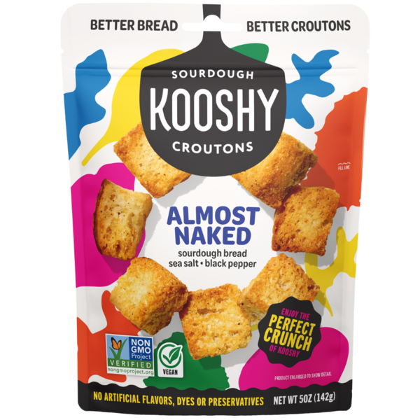 Kooshy Sourdough Croutons, Sea Salt & Black Pepper (Almost Naked)