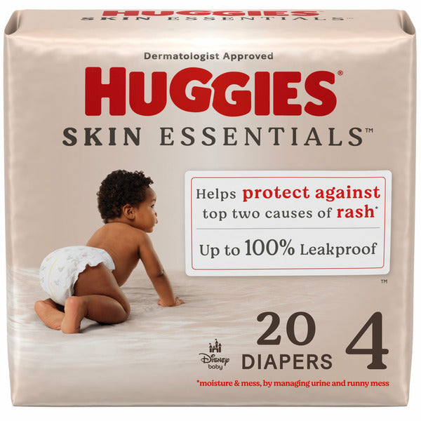 Huggies Skin Essentials Baby Diapers, Size 4 (22-37 lbs)
