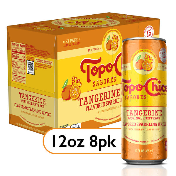 Topo Chico Sabores Tangerine with Ginger Extract Sparkling Water Cans