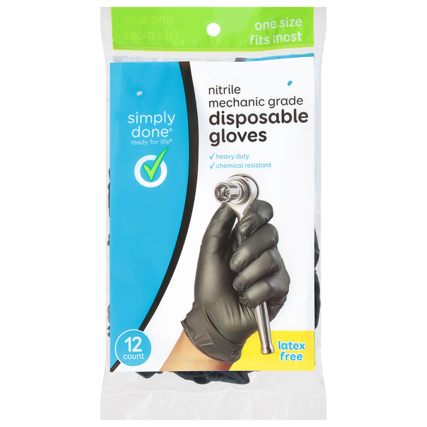 Simply Done Gloves, Disposable, Nitrile Mechanic Grade