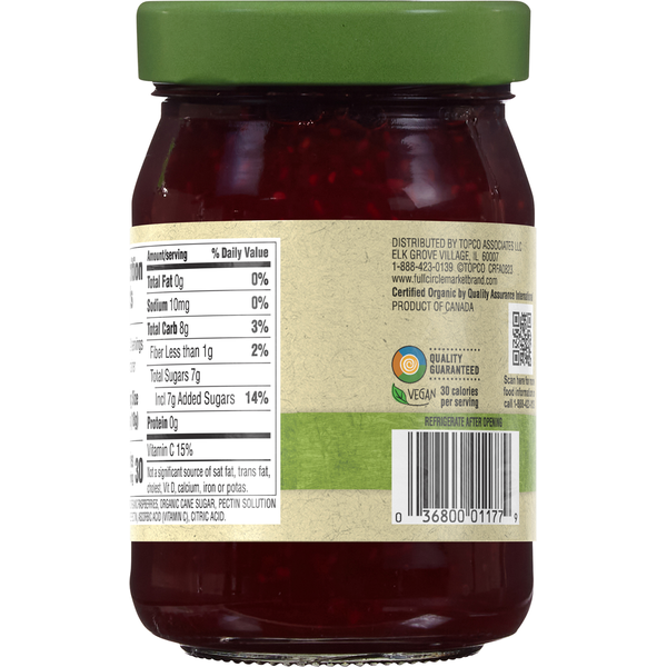 Full Circle Fruit Spread, Raspberry, Select