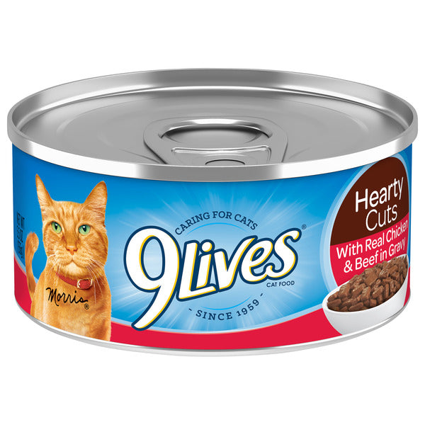 9Lives Hearty Cuts With Real Beef & Chicken In Gravy Wet Cat Food