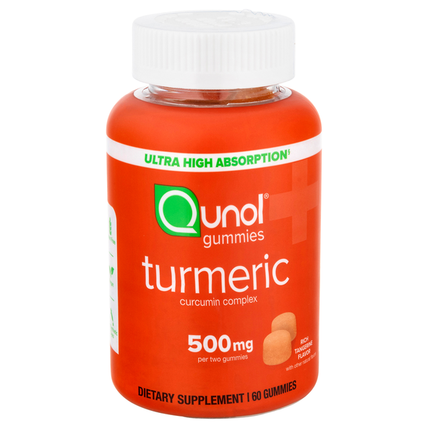 Qunol Gummies Ultra High Absorption Curcumin Complex Rich Tangerine Flavor 500 mg Turmeric