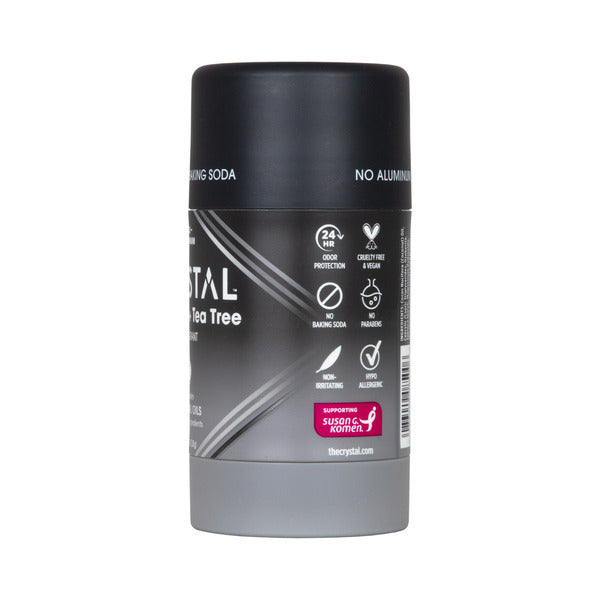 Crystal Deodorant Magnesium Enriched Deodorant, Charcoal + Tea Tree