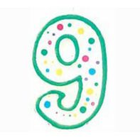 Wilton Green Number 9 Birthday Candle️