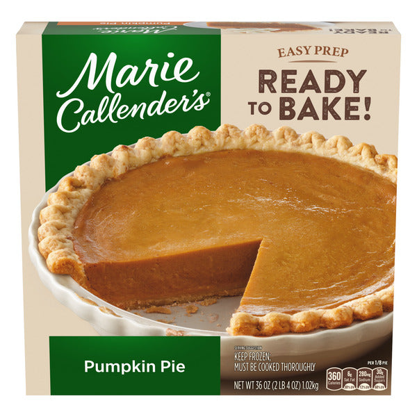 Marie Callender's Pumpkin Pie Ready to Bake Frozen Dessert
