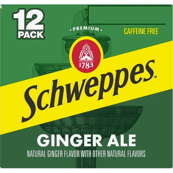 Schweppes Ginger Ale, Caffeine Free, 12 Pack