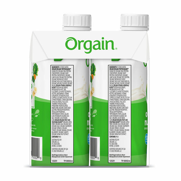 Orgain Organic Nutrition Shake, Grass Fed Protein - Vanilla Bean