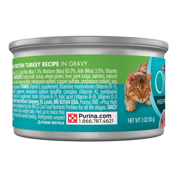 Purina ONE Natural, High Protein Cat Food, Turkey Recipe in Gravy