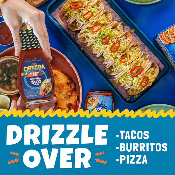 Ortega Blazin' Fire Taco Sauce, Original Hot Taco Sauce, Kosher