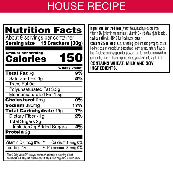 Town House FlipSides Minis House Seasoned Oven Baked Crackers, Salty Snacks, 10.2 oz