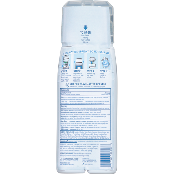 Smart Mouth Oral Rinse, Zinc Activated, Mouth Sore, Cool Mint