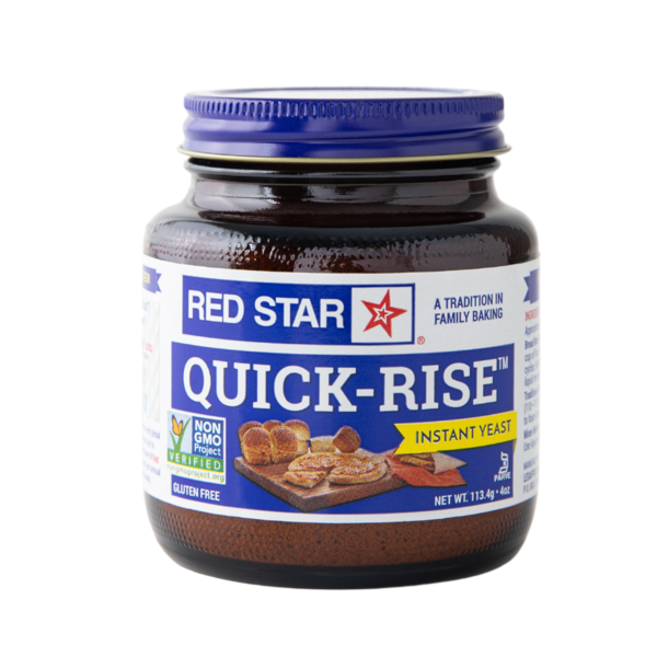 Red Star Quick-Rise instant yeast jar on a white background