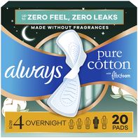 Always Pure Cotton Pads, Size 4, Overnight, with W...
️