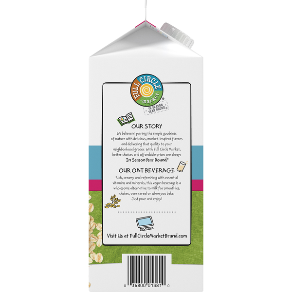 Full Circle Non-Dairy Beverage, Original, Oat, Unsweetened