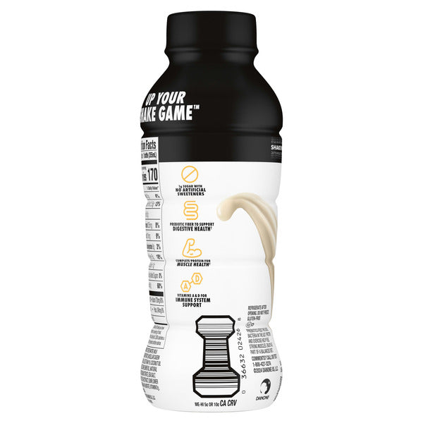 Oikos Protein Shake, Vanilla, 30g High Protein Drinks, Shelf Stable, Ready to Drink, 5g Prebiotic Fiber, 12 fl oz Bottle