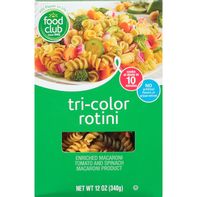 Food Club Rotini, Tri-Color️