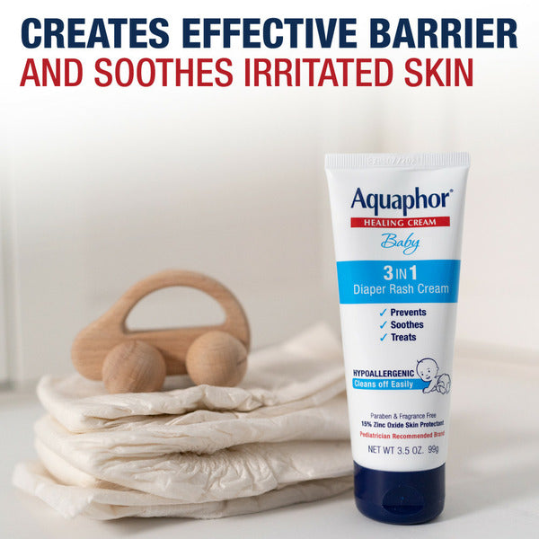 Aquaphor Diaper Rash Cream, 3-In-1 Diaper Rash Relief