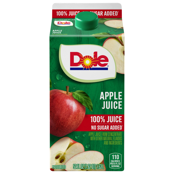 Dole 100% Juice, No Sugar Added, Apple