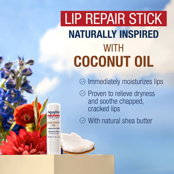 Aquaphor Naturally Inspired Lip Repair Stick with Coconut Oil And Natural Shea Butter