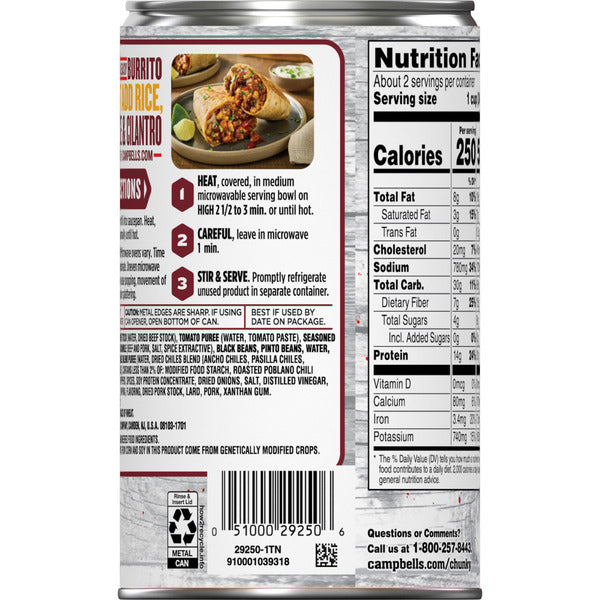 Campbell's Spicy Mexican-Style Chili With Beans
