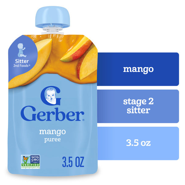Gerber Stage 2 Baby Food Mango Puree Pouch