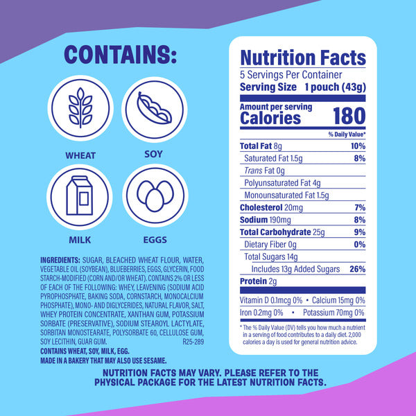 Entenmann's Little Bites, 5 ct, Blueberry, Muffins, Real Blueberries, Muffins, 7.5 oz
