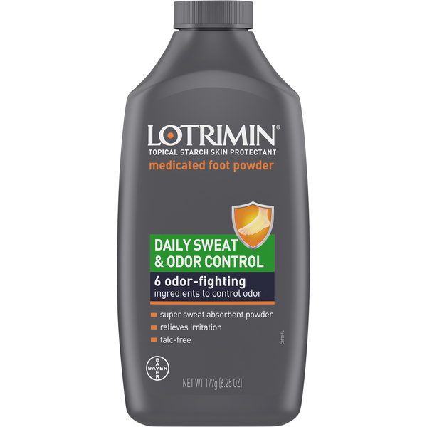 Lotrimin Medicated Foot Powder, Daily Sweat & Odor Control
