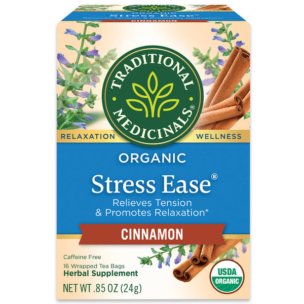 Traditional Medicinals Organic Stress Ease, Caffeine Free Herbal Tea
