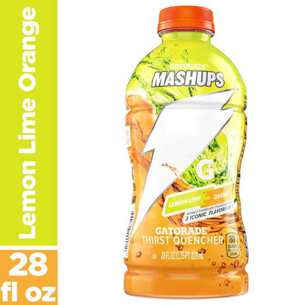 Gatorade Mashups Thirst Quencher Lemon Lime Orange Artificially Flavored