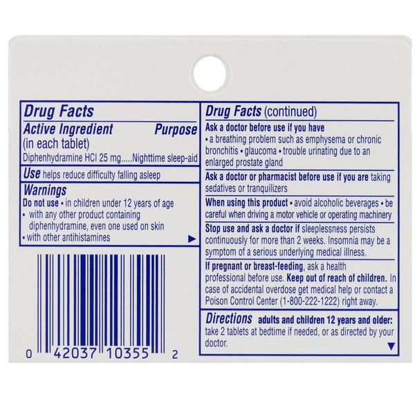 Sominex Nighttime Sleep-Aid with Diphenhydramine HCl 25 mg, Original Formula