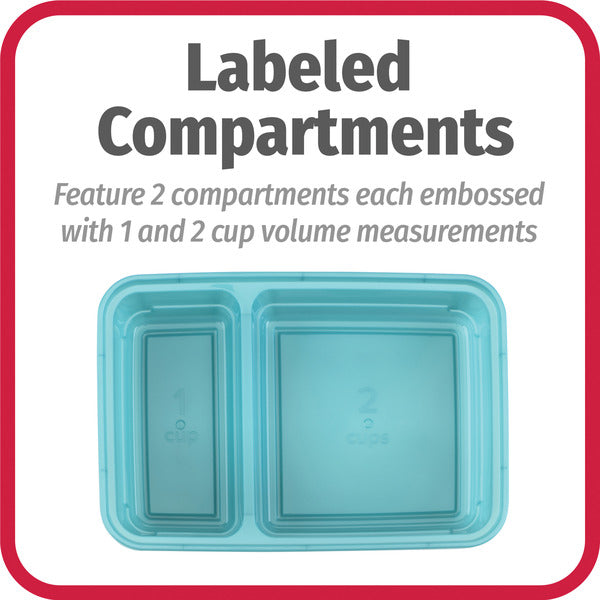 GoodCook Meal Prep Food Storage Rectangle Two Compartment