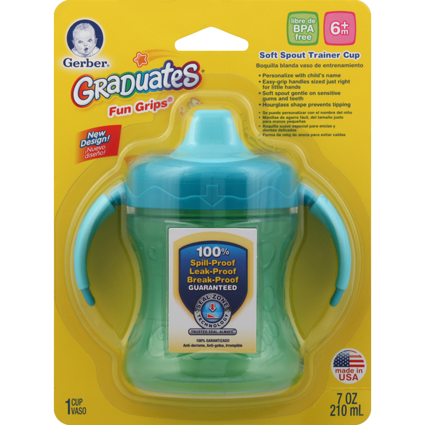 Gerber Trainer Cup, Fun Grips, Soft Spout, 6+m
