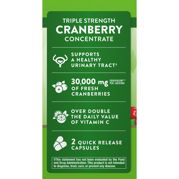 Nature's Truth Cranberry Concentrate 30,000 mg plus Vitamin C, Capsules