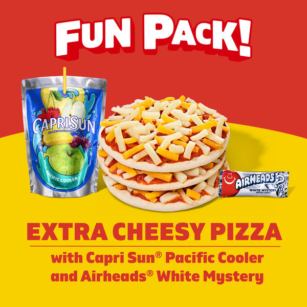 Lunchables Extra Cheesy Pizza Kids Lunch Snack Meal Kit with Capri Sun Drink & Airheads