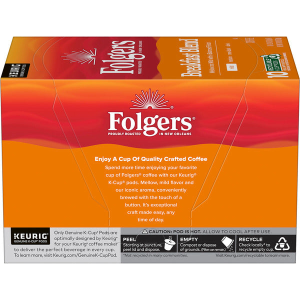 Folgers Breakfast Blend Coffee, Mild Roast, Keurig K-Cup Pods