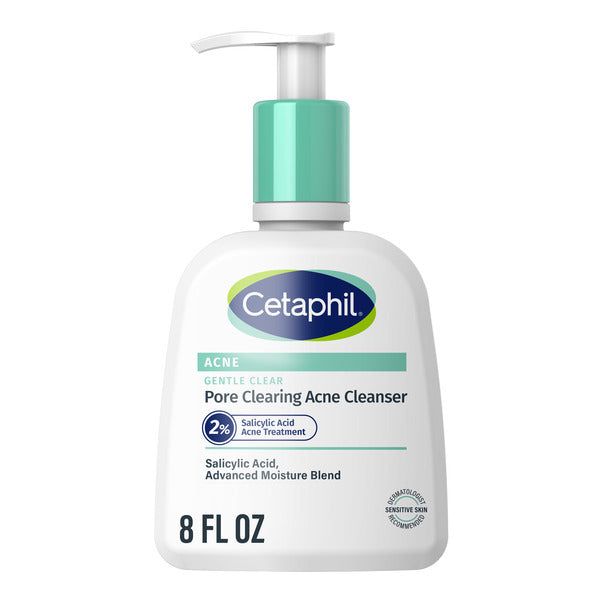 Cetaphil Pore Clearing Acne Cleanser bottle on a white background