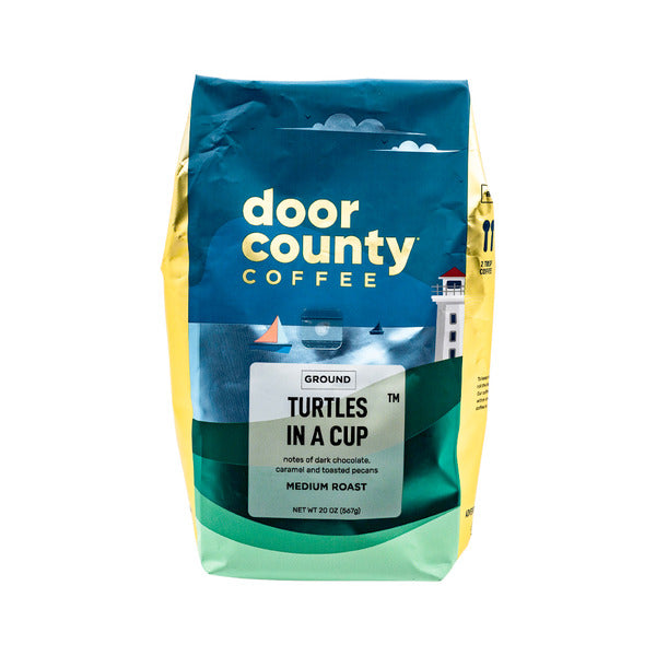 Door County Coffee & Tea Co. Turtles In A Cup Artisan Roasted 2% Of Arabica Ground Coffee