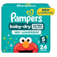 Pampers Baby Dry Diapers, Size 5 (27+ lb)️