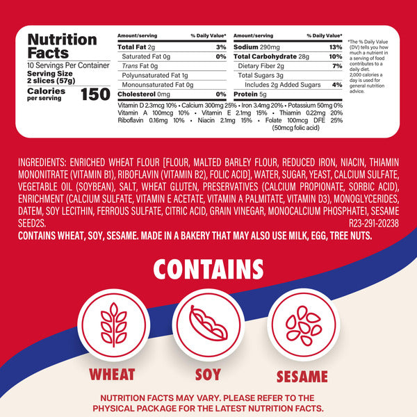 Sara Lee White, Bread, Half Loaf, Sandwich Bread, 12 oz