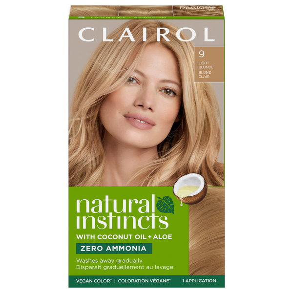 Clairol 9 Light Blonde Zero Ammonia Vegan Hair Color with Coconut Oil + Aloe